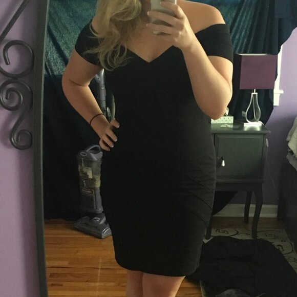 Off-The-Shoulder Cocktail Dress - Picture 1 of 8